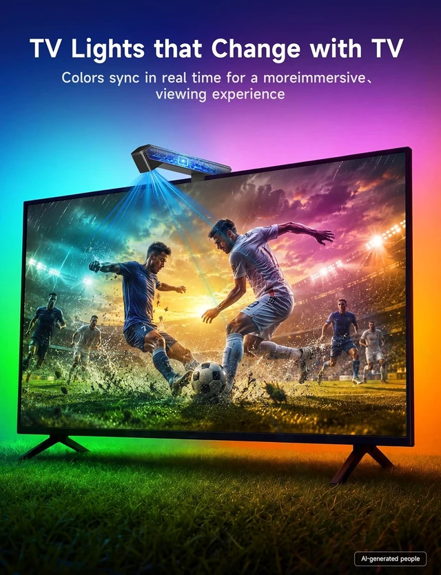 Alt view image 2 of 7 - 14.8FT RGB TV LED Backlight for 55-65 Inch TVs, Screen Sync
