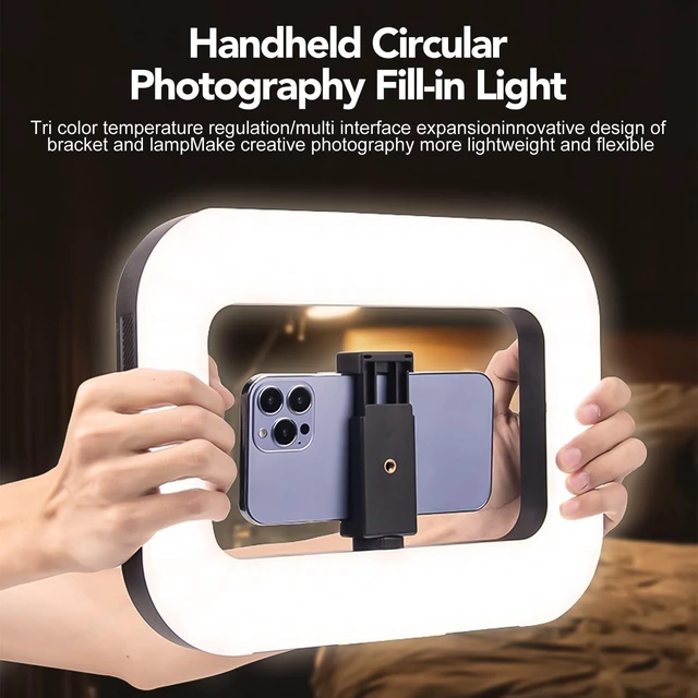 Alt view image 4 of 7 - Phone Ring Light with 80" Tripod & 8000mAh Battery, 2700K-6500K for TikTok, YouTube & Vlogging