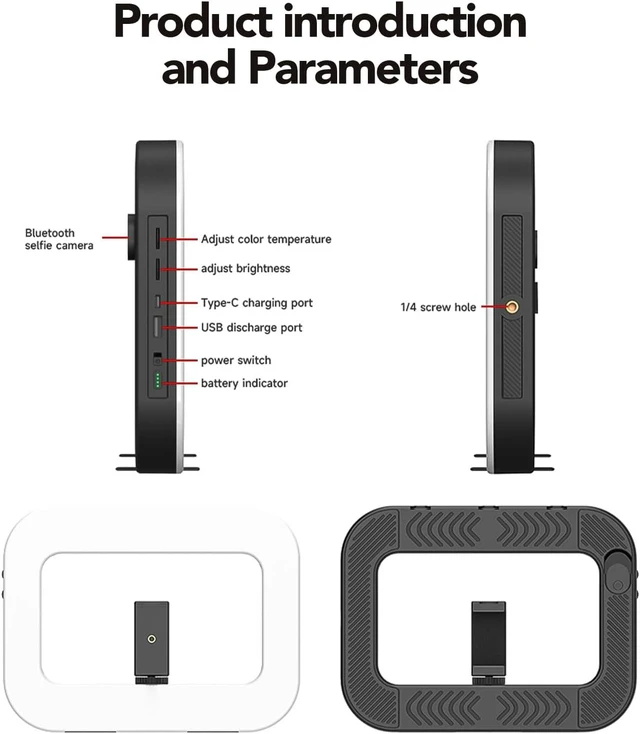 Alt view image 7 of 7 - Phone Ring Light with 80" Tripod & 8000mAh Battery, 2700K-6500K for TikTok, YouTube & Vlogging