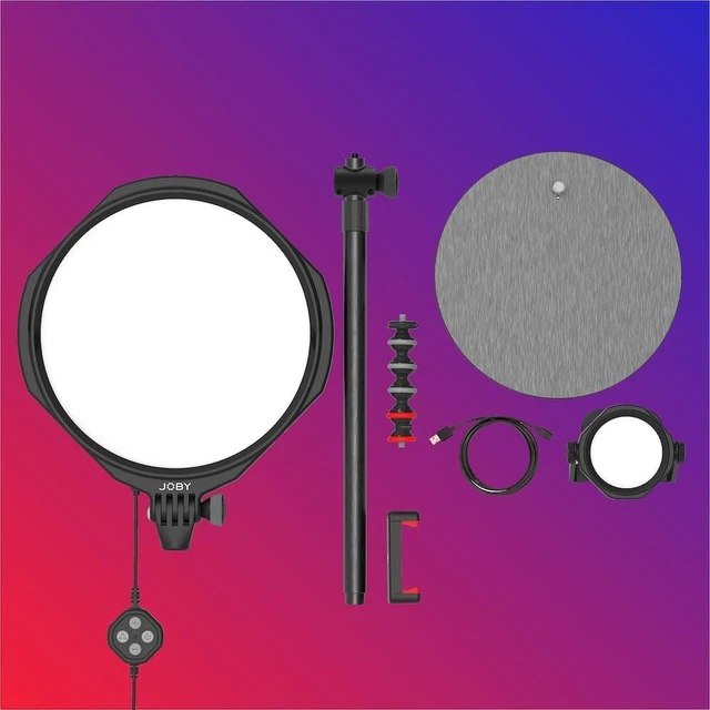 Alt view image 6 of 7 - JOBY Beamo Studio Lighting Kit, Soft Key Light with Remote, 12-Color Background Light & GorillaPod