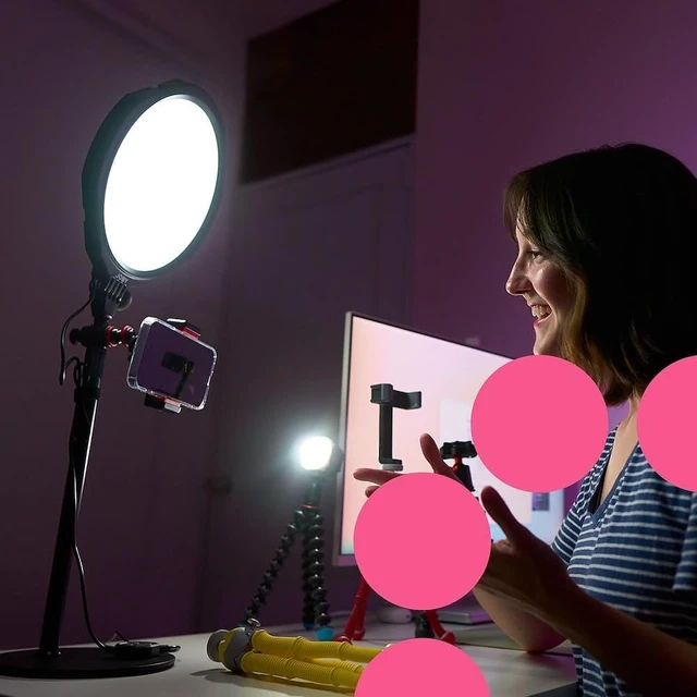 Alt view image 7 of 7 - JOBY Beamo Studio Lighting Kit, Soft Key Light with Remote, 12-Color Background Light & GorillaPod