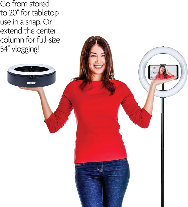 Alt view image 2 of 6 - 10.5" Bi-Color LED Ring Light Kit with Telescopic Stand