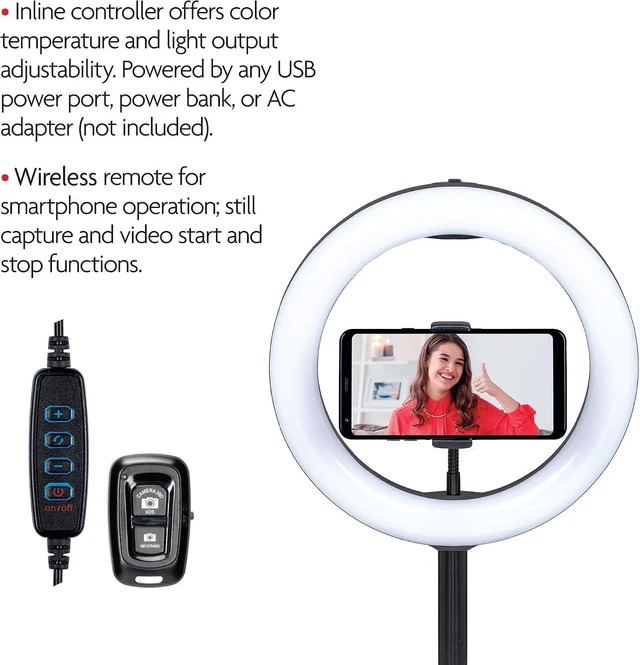 Alt view image 3 of 6 - 10.5" Bi-Color LED Ring Light Kit with Telescopic Stand