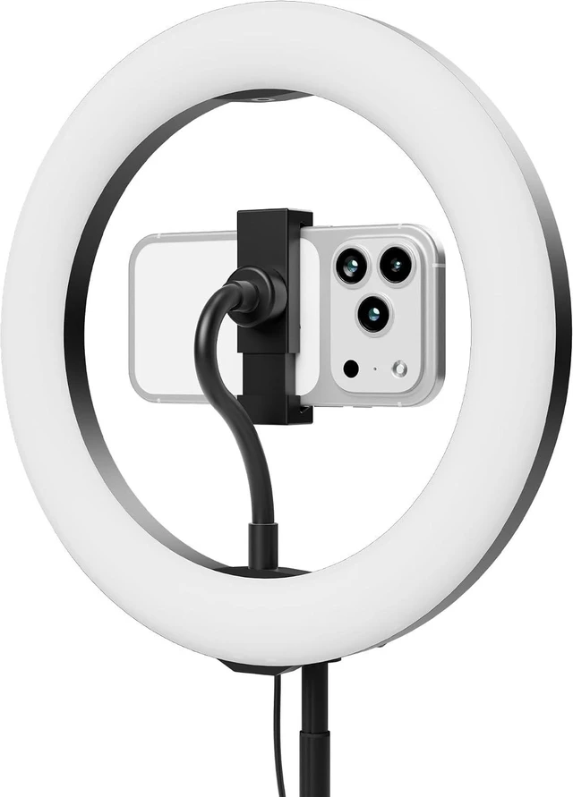 Alt view image 4 of 6 - 10.5" Bi-Color LED Ring Light Kit with Telescopic Stand