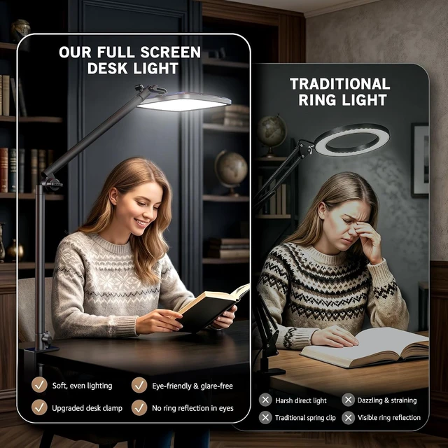 Alt view image 6 of 7 - 14" Soft Streaming Light with Clamp, 2700K-6500K CRI97+, Flexible Arm & Remote for Podcast & YouTube