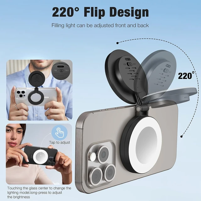 Alt view image 4 of 7 - Magnetic Selfie Light, Compatible with iPhone MagSafe