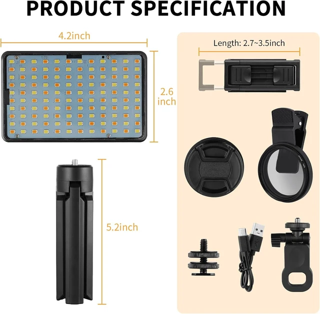 Alt view image 4 of 7 - 120-LED Polarized Light for Tattoo Photos, Removes Glare