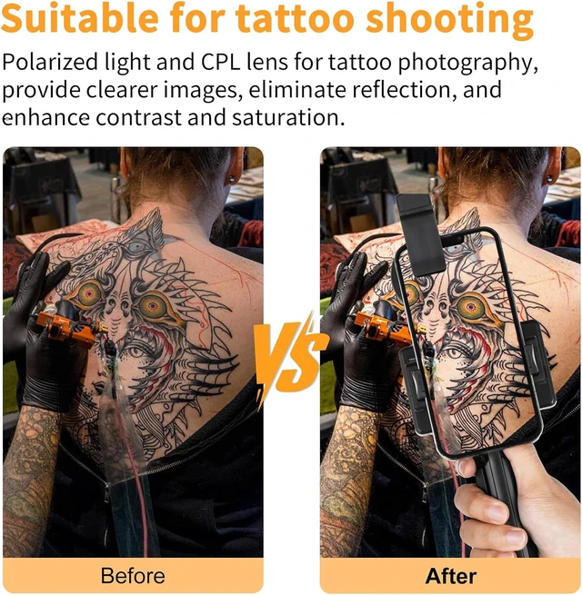 Alt view image 2 of 7 - 120-LED Polarized Light for Tattoo Photos, Removes Glare