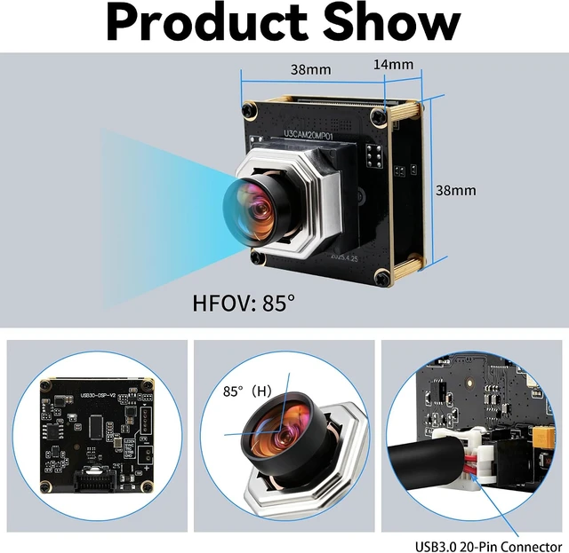 Alt view image 6 of 7 - 20MP Autofocus USB3.0 Camera Module, 5K 85° Wide Angle, Plug & Play for Raspberry Pi & Jetson Nano