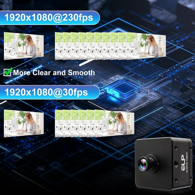 Alt view image 3 of 7 - 230fps Ultra High Speed 4K USB3.0 Camera, 12MP 71° No Distortion for Golf Swing & Machine Vision
