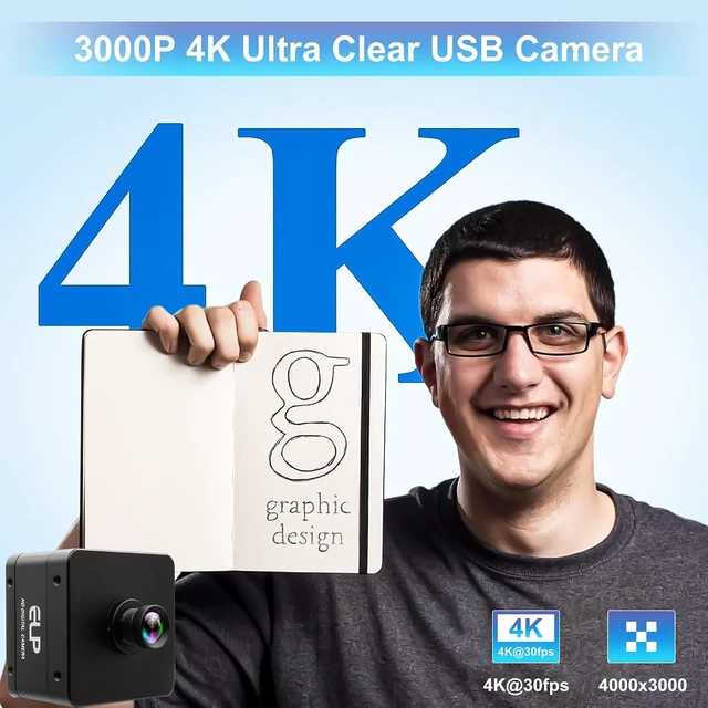 Alt view image 2 of 7 - 230fps Ultra High Speed 4K USB3.0 Camera, 12MP 71° No Distortion for Golf Swing & Machine Vision