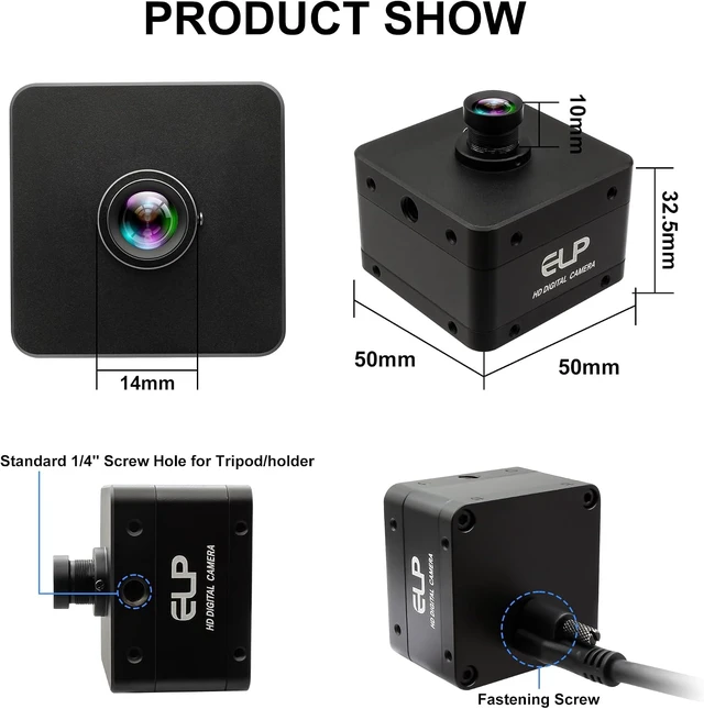 Alt view image 5 of 7 - 230fps Ultra High Speed 4K USB3.0 Camera, 12MP 71° No Distortion for Golf Swing & Machine Vision