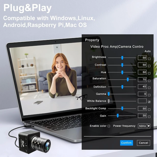 Alt view image 7 of 7 - 4K 60fps USB Camera, High Speed IMX678 Webcam for PC
