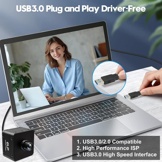 Alt view image 6 of 7 - 230fps Ultra High Speed 4K USB3.0 Camera, 12MP 71° No Distortion for Golf Swing & Machine Vision