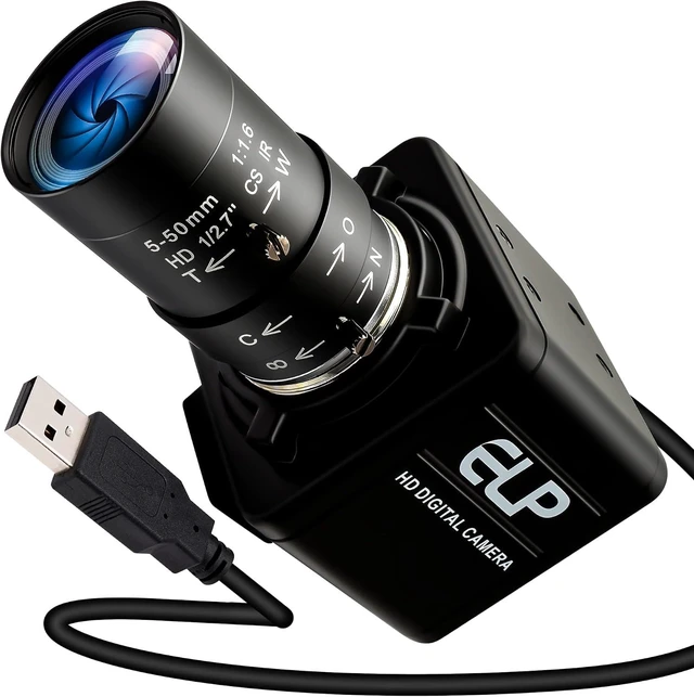 Main image of Global Shutter 90fps USB Camera, 5-50mm 10X Varifocal for Golf Swing & 3D Printer Vision