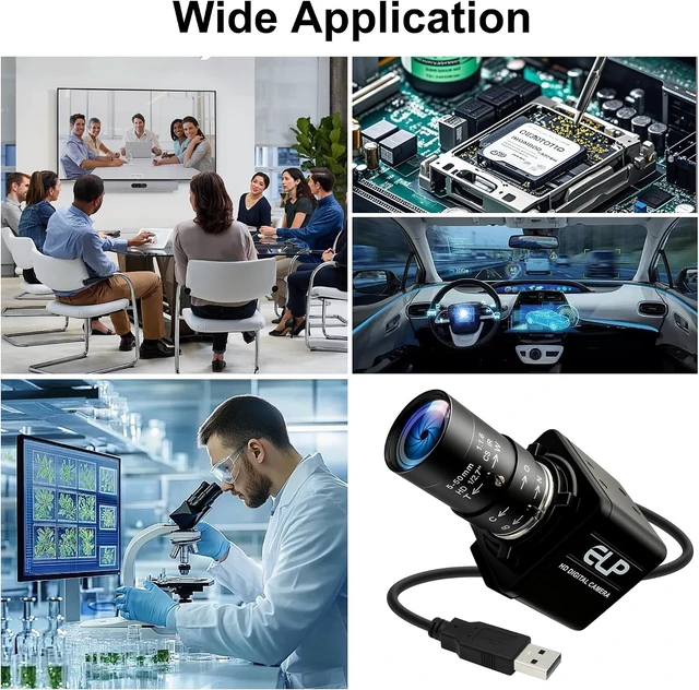 Alt view image 7 of 7 - Global Shutter 90fps USB Camera, 5-50mm 10X Varifocal for Golf Swing & 3D Printer Vision