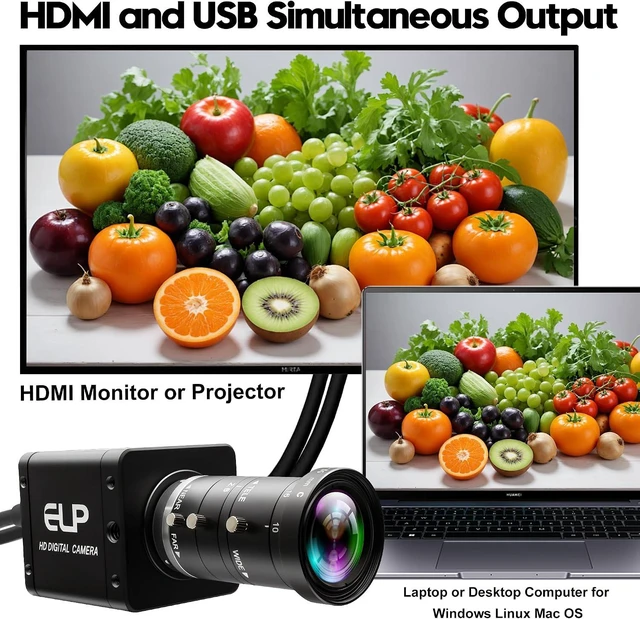 Alt view image 2 of 7 - 4K USB3.0 & HDMI Industrial Camera, 60fps H.264, 10-55mm 5X Zoom for Streaming & Conferencing