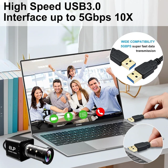Alt view image 5 of 7 - 4K USB3.0 & HDMI Industrial Camera, 60fps H.264, 10-55mm 5X Zoom for Streaming & Conferencing