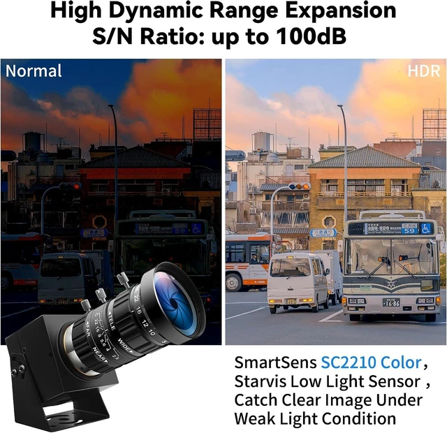 Alt view image 6 of 7 - Starvis USB Camera, 0.0001Lux Ultra Low Light, 5-50mm 10X Zoom, HDR Full Color Night Vision
