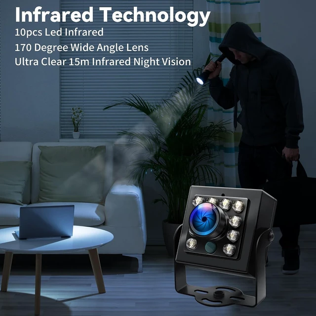 Alt view image 3 of 7 - 1080P 60fps USB Camera, 170° Fisheye with IR Cut Day/Night Vision for 3D Printer