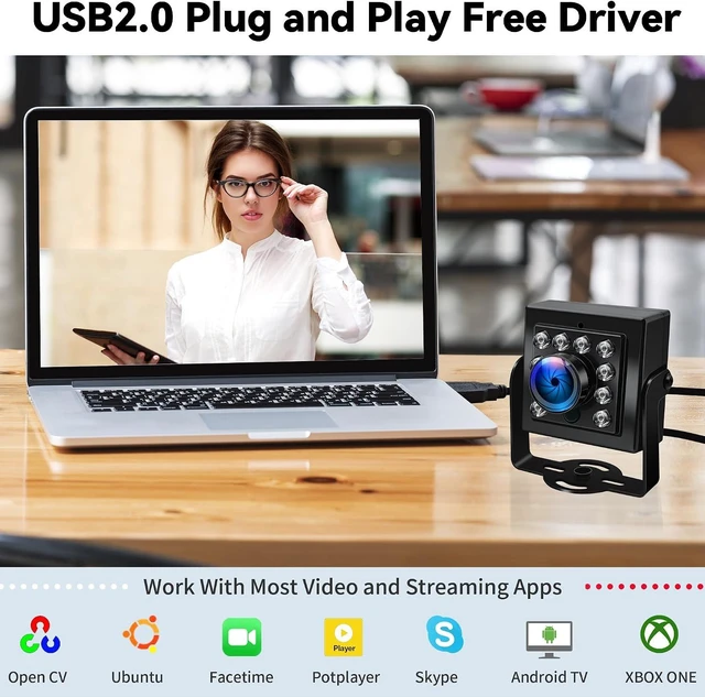 Alt view image 6 of 7 - 1080P 60fps USB Camera, 170° Fisheye with IR Cut Day/Night Vision for 3D Printer