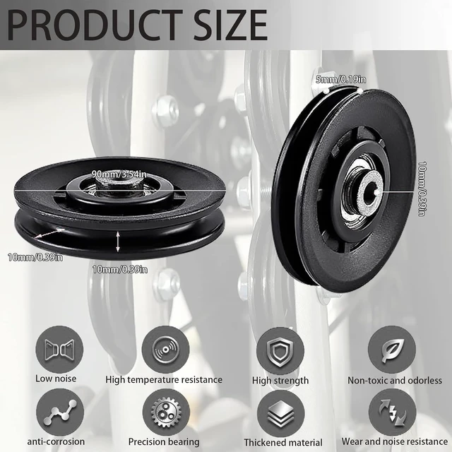 Alt view image 4 of 7 - 3.5" Nylon Pulley Wheel for Home Gym Equipment