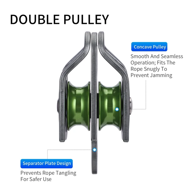 Alt view image 2 of 7 - 4:1 Block and Tackle Pulley System, Micro Rope Pulley for Heavy Load Towing & Rescue