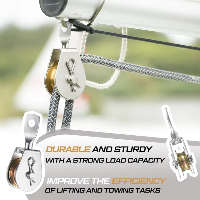 Alt view image 4 of 6 - 16-Pack 1.5" Single Pulley Block with 360° Swivel