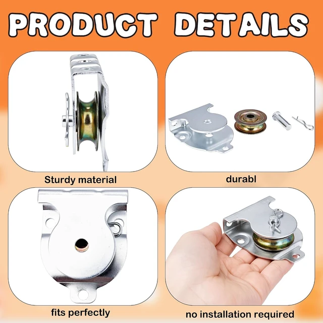 Alt view image 3 of 7 - 16-Pack 1-1/2" Wall Mount Pulleys, 6000 lb for 3/8" Rope, Zinc-Plated