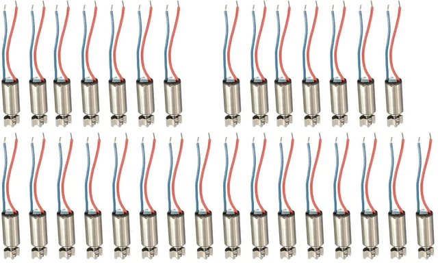 Main image of 30-Pack DC 1.5V-3V Micro Coreless Vibration Motor, 4mm x 17mm