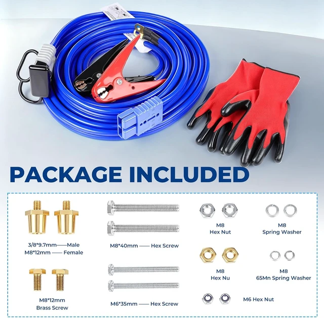 Alt view image 6 of 7 - 20FT 1/0 AWG 800A Jumper Cables for SUV & Trucks