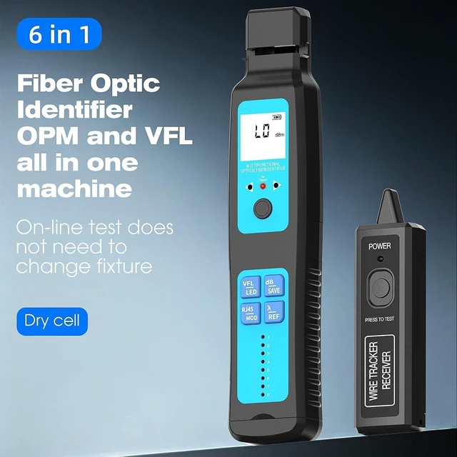 Alt view image 2 of 7 - Live Fiber Optic Identifier, 800-1700nm with OPM, VFL & RJ45 Test, Single/Multi-Mode