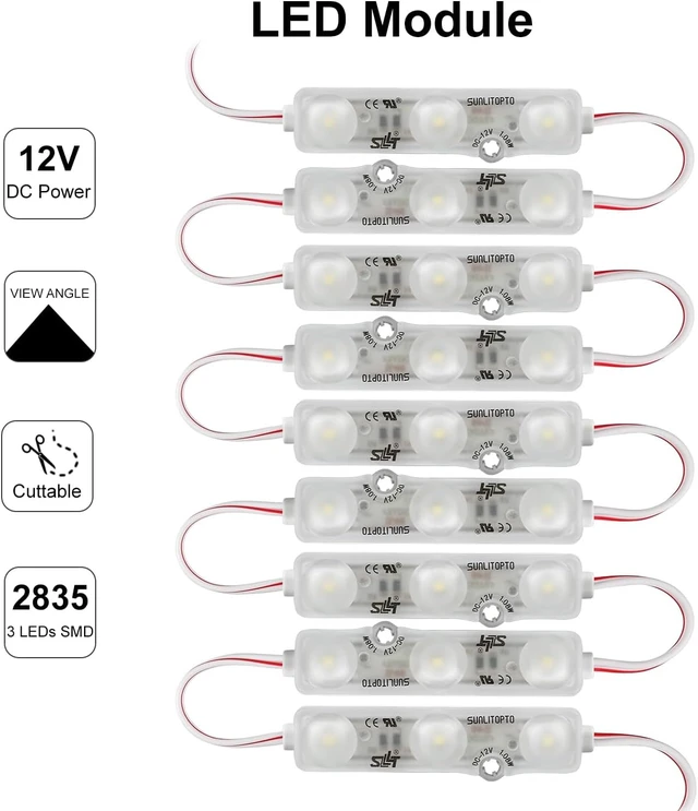 Alt view image 4 of 7 - 100-Pack 2835 SMD Waterproof LED Sign Modules, 10000K for Channel Letters & Light Boxes