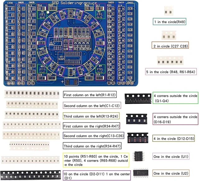 Alt view image 2 of 6 - 3-Kit SMD SMT Soldering Practice Board for Skill Training