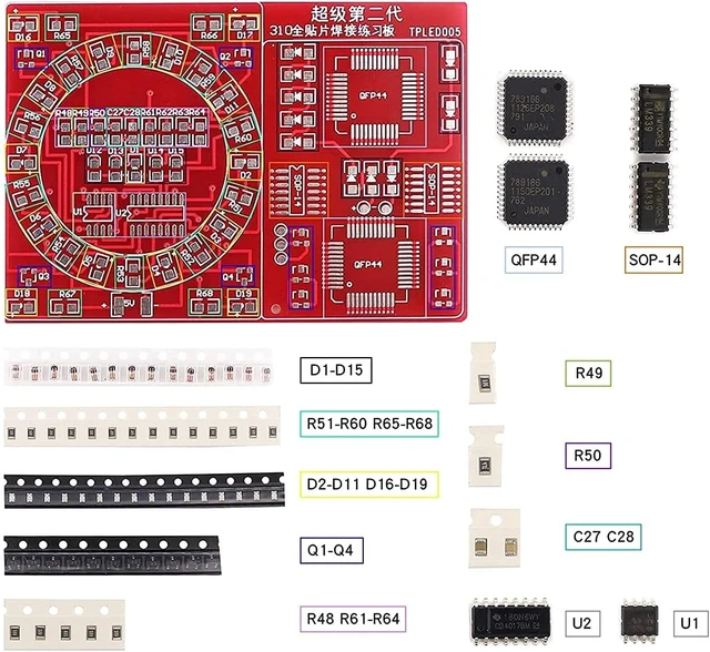 Alt view image 3 of 6 - 3-Kit SMD SMT Soldering Practice Board for Skill Training