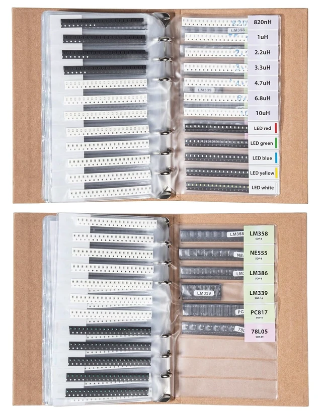 Alt view image 7 of 7 - 5435-Piece SMD 0805 Resistor, Capacitor & Component Assortment Book