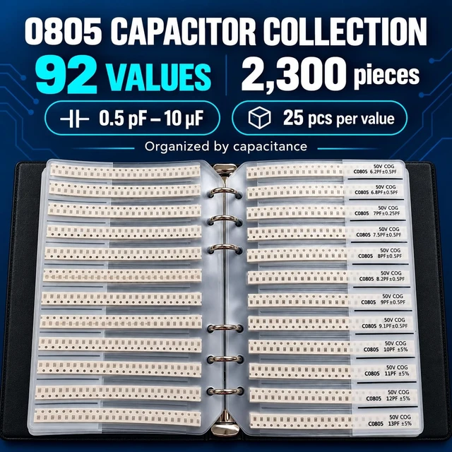 Alt view image 4 of 7 - 7350-Piece 0805 SMD Resistor & Capacitor Kit, 170 Resistor & 92 Capacitor Values