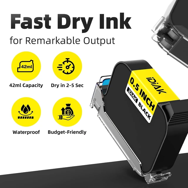 Alt view image 6 of 7 - 0.5" Nozzle Handheld Inkjet Printer Gun with 42ml Quick-Drying Ink