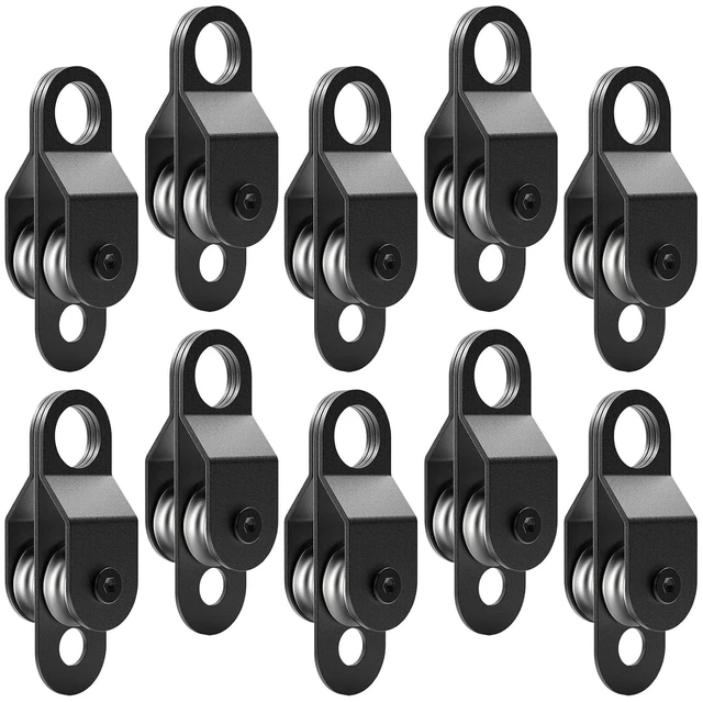 Main image of 10-Pack Black Double Pulley Block with Ball Bearings