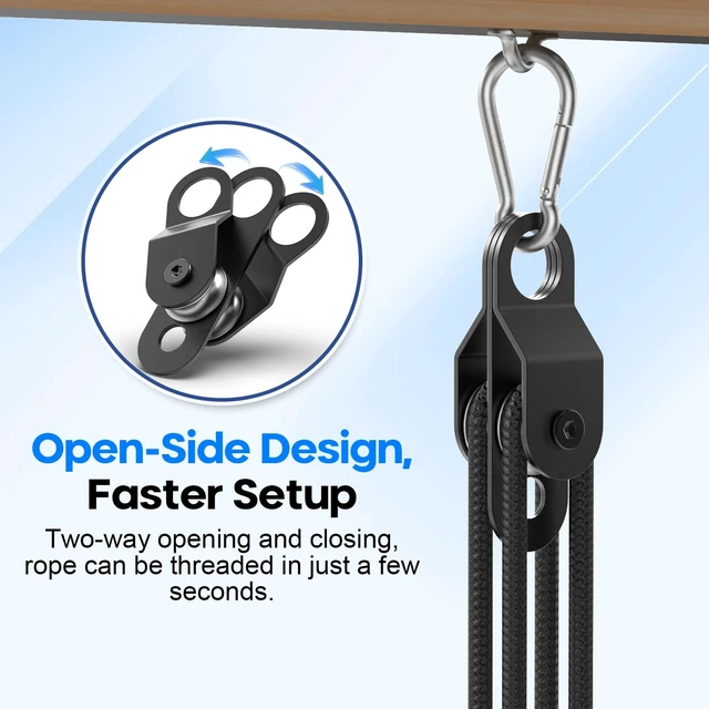 Alt view image 4 of 6 - 10-Pack Black Double Pulley Block with Ball Bearings