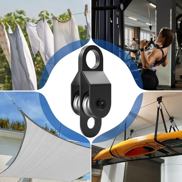 Alt view image 6 of 6 - 10-Pack Black Double Pulley Block with Ball Bearings
