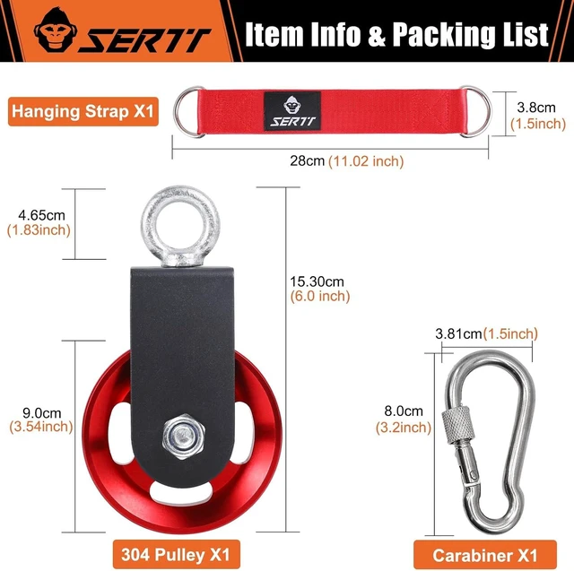 Alt view image 2 of 6 - 90mm Aluminum Alloy Cable Pulley Wheel for Home Gym, 660 lb Load