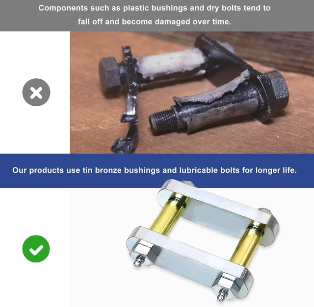Alt view image 5 of 6 - 3.125" Trailer Shackle Kit with Leaf Spring Equalizers