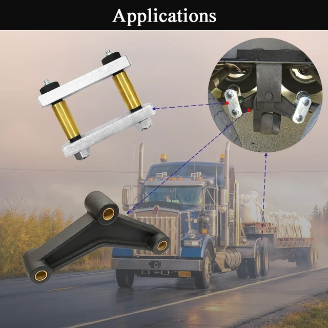 Alt view image 6 of 7 - Heavy Duty Greaseable Tandem Trailer Shackle Kit, 3.125" for Double Eye Springs