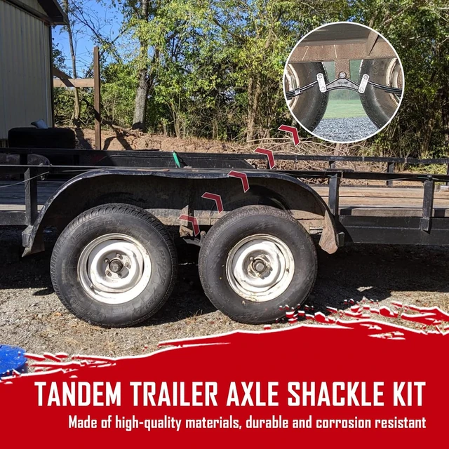 Alt view image 2 of 6 - Tandem Trailer Axle Shackle Kit for Double Eye Springs