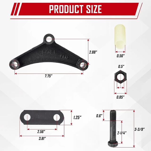 Alt view image 5 of 6 - Tandem Trailer Axle Shackle Kit for Double Eye Springs