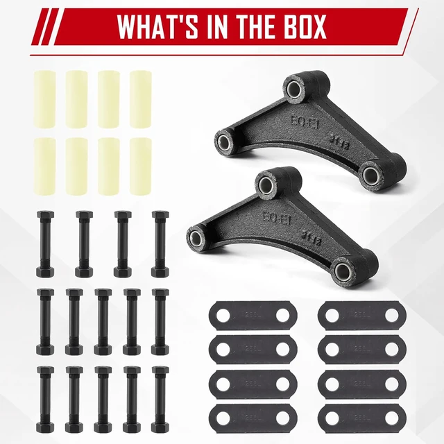 Alt view image 6 of 6 - Tandem Trailer Axle Shackle Kit for Double Eye Springs