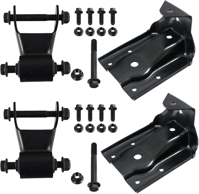 Alt view image 2 of 7 - Rear Leaf Spring Hanger Bracket Shackle Kit for 1999-2013 Silverado & Sierra 1500 (722-032)
