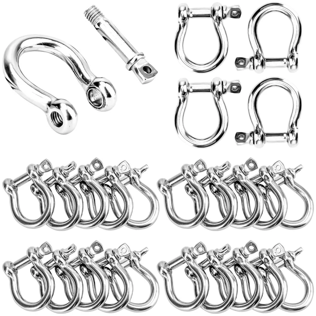 Main image of 25-Pack 5/16" 304 Stainless D-Ring Shackles, 8mm Screw Pin for Towing & Recovery