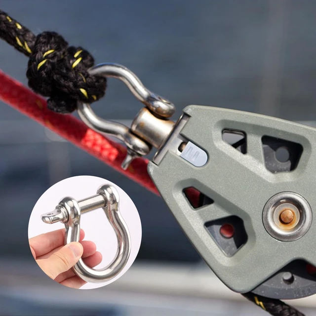 Alt view image 4 of 7 - 5-Pack 5/8" 304 Stainless D-Ring Shackles, 16mm Screw Pin, 41876 lb Break Load